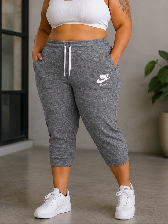 Nike Pants - Nike Women's Sportswear Gym Vintage Capri Sweatpants Heathered Gray XXL
